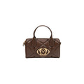 Borsa a mano marrone con logo