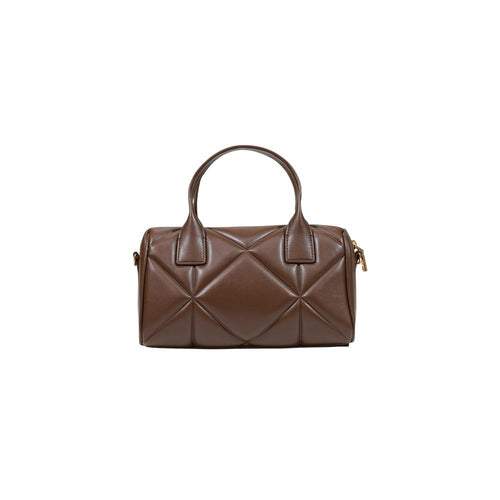 Borsa a mano marrone con logo