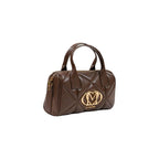 Borsa a mano marrone con logo
