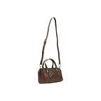 Borsa a mano marrone con logo