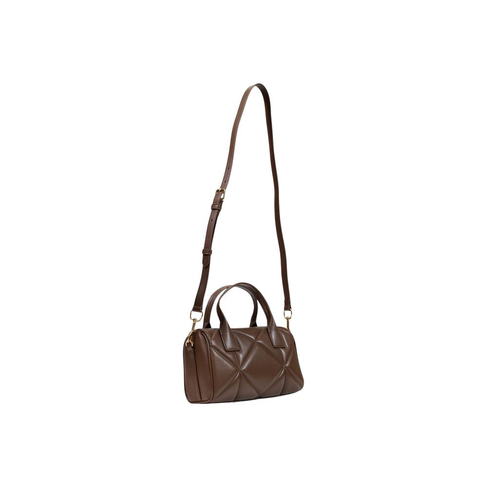 Borsa a mano marrone con logo