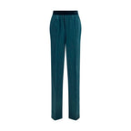 Pantaloni in raso di seta stretch