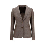 Single-breasted wool and linen blaze