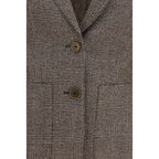 Single-breasted wool and linen blaze