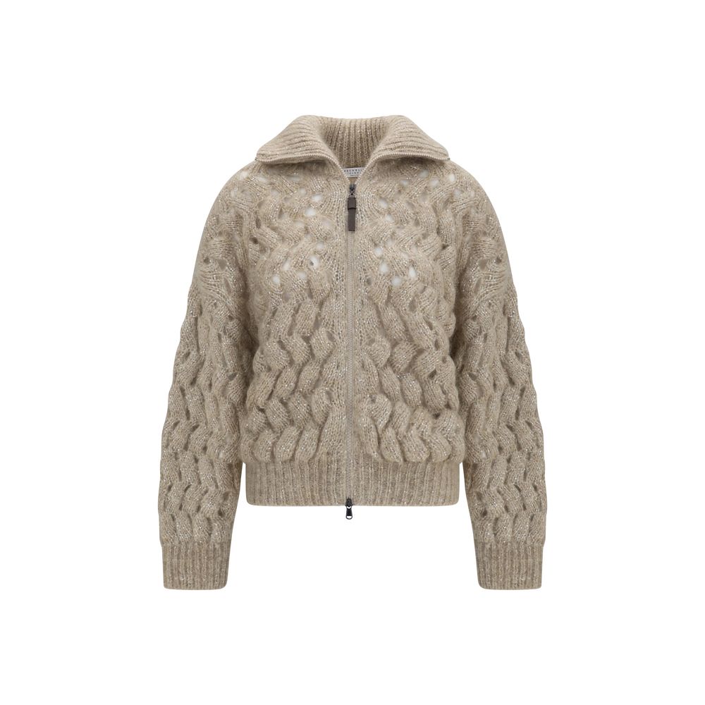 Cardigan in misto mohair e lana