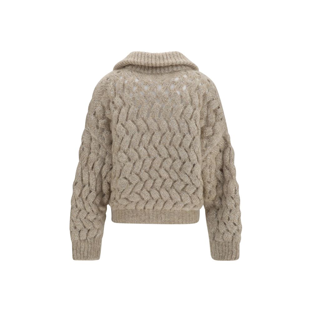 Cardigan in misto mohair e lana