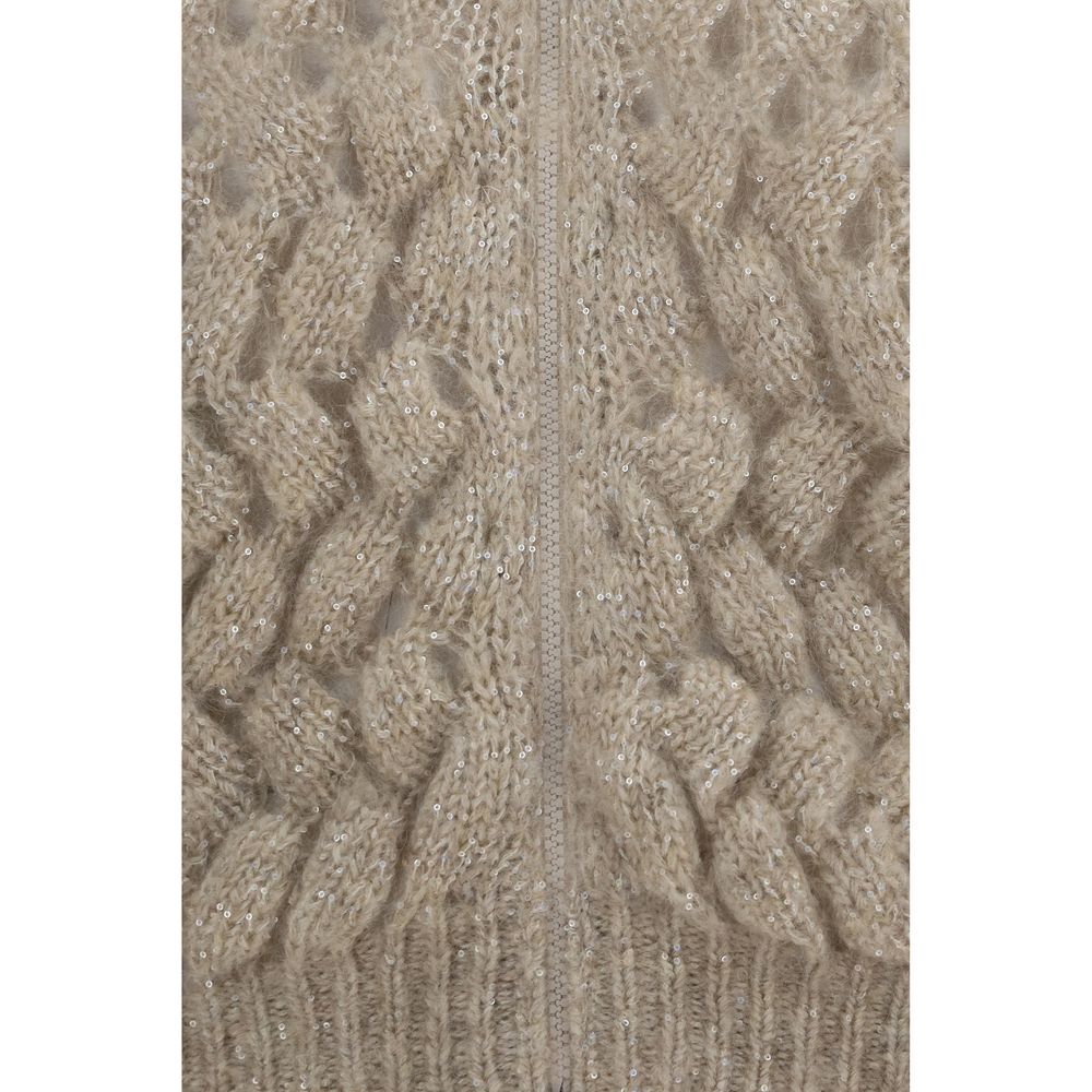 Cardigan in misto mohair e lana