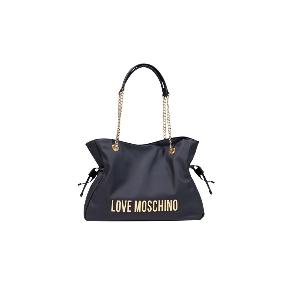 Grande borsa nera con catena