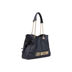 Grande borsa nera con catena