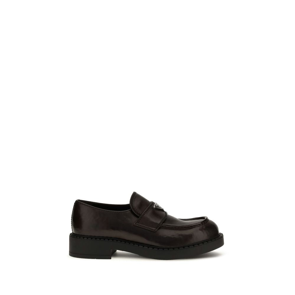 Brushed leather loafers