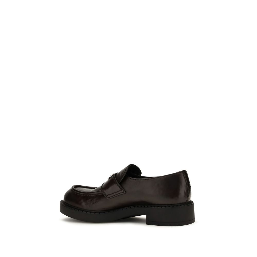 Brushed leather loafers