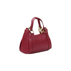 Red handbag with logo