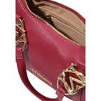 Red handbag with logo