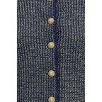 Quilted cardigan with sequins and decorative buttons