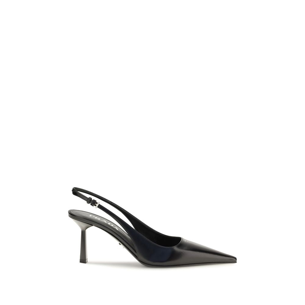 Décolleté slingback in pelle