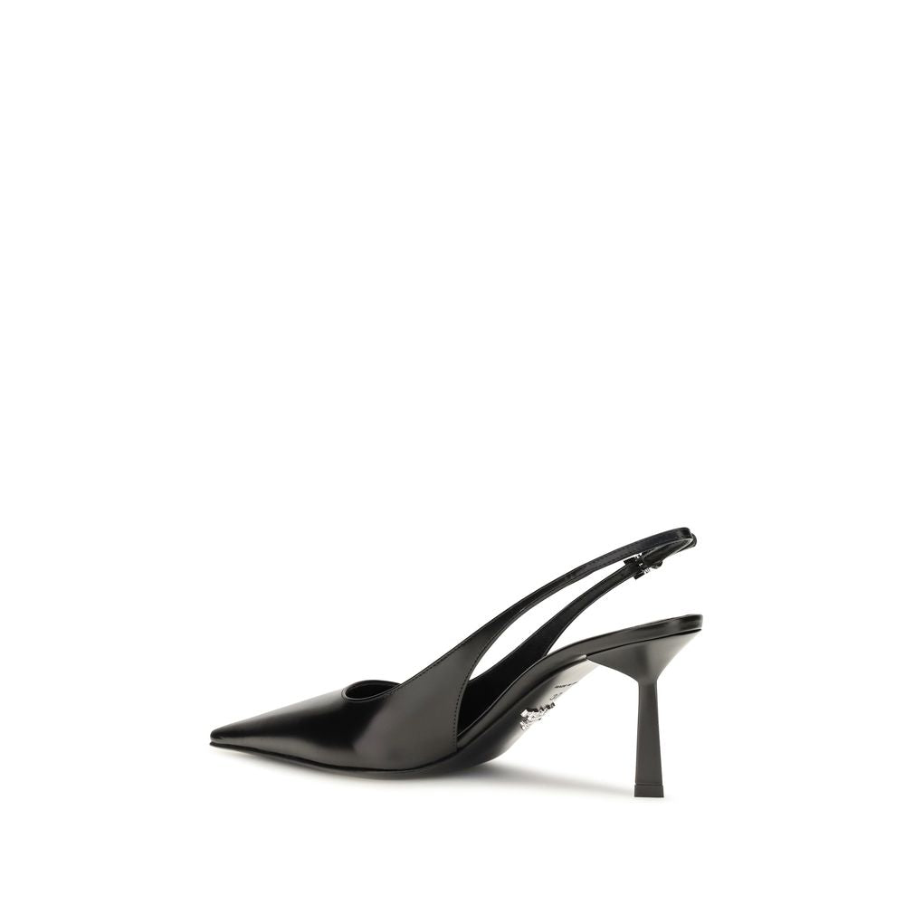 Décolleté slingback in pelle