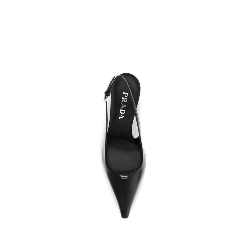 Décolleté slingback in pelle