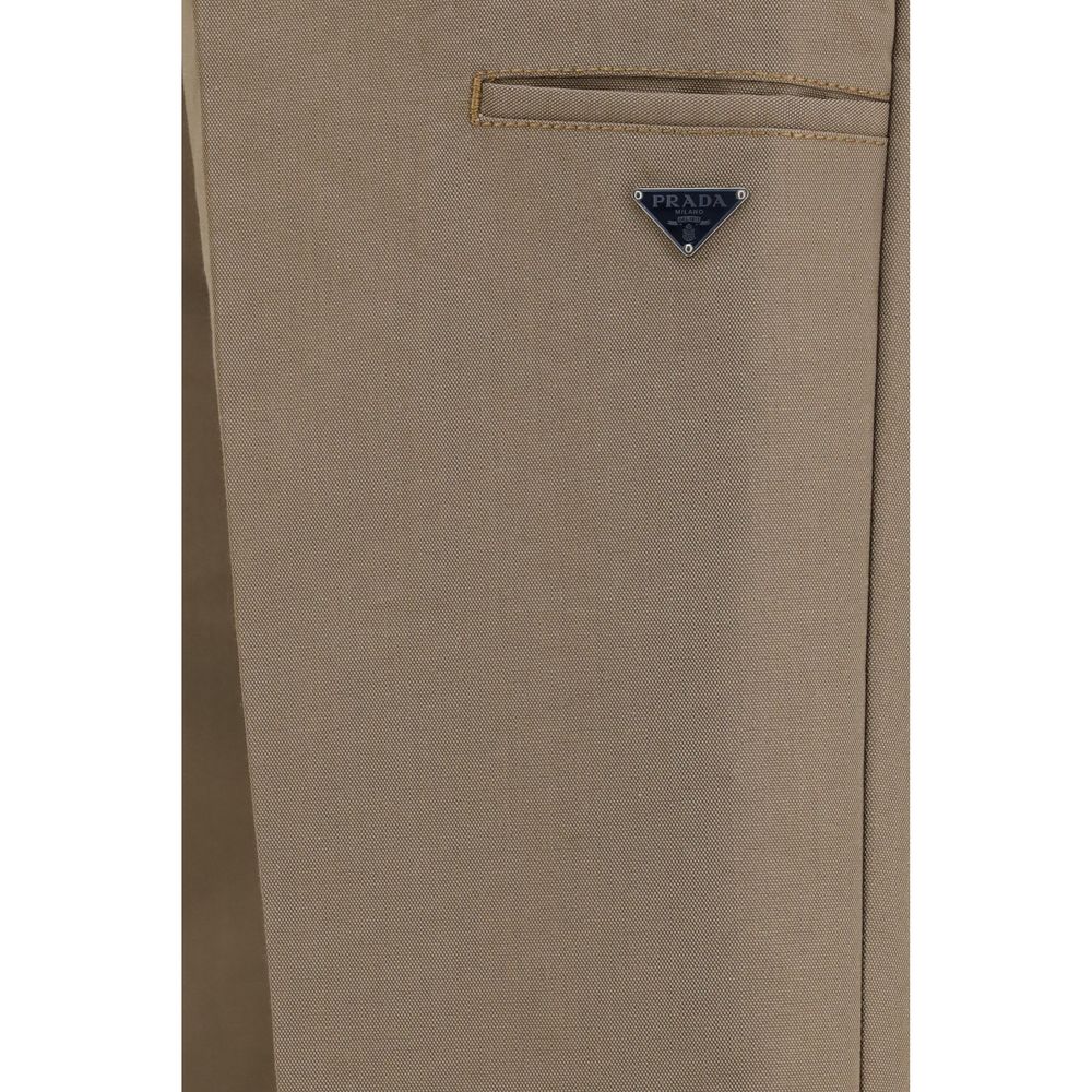 Pantaloni tecnici a gamba larga in canvas