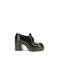 Heeled leather loafers