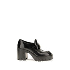 Heeled leather loafers