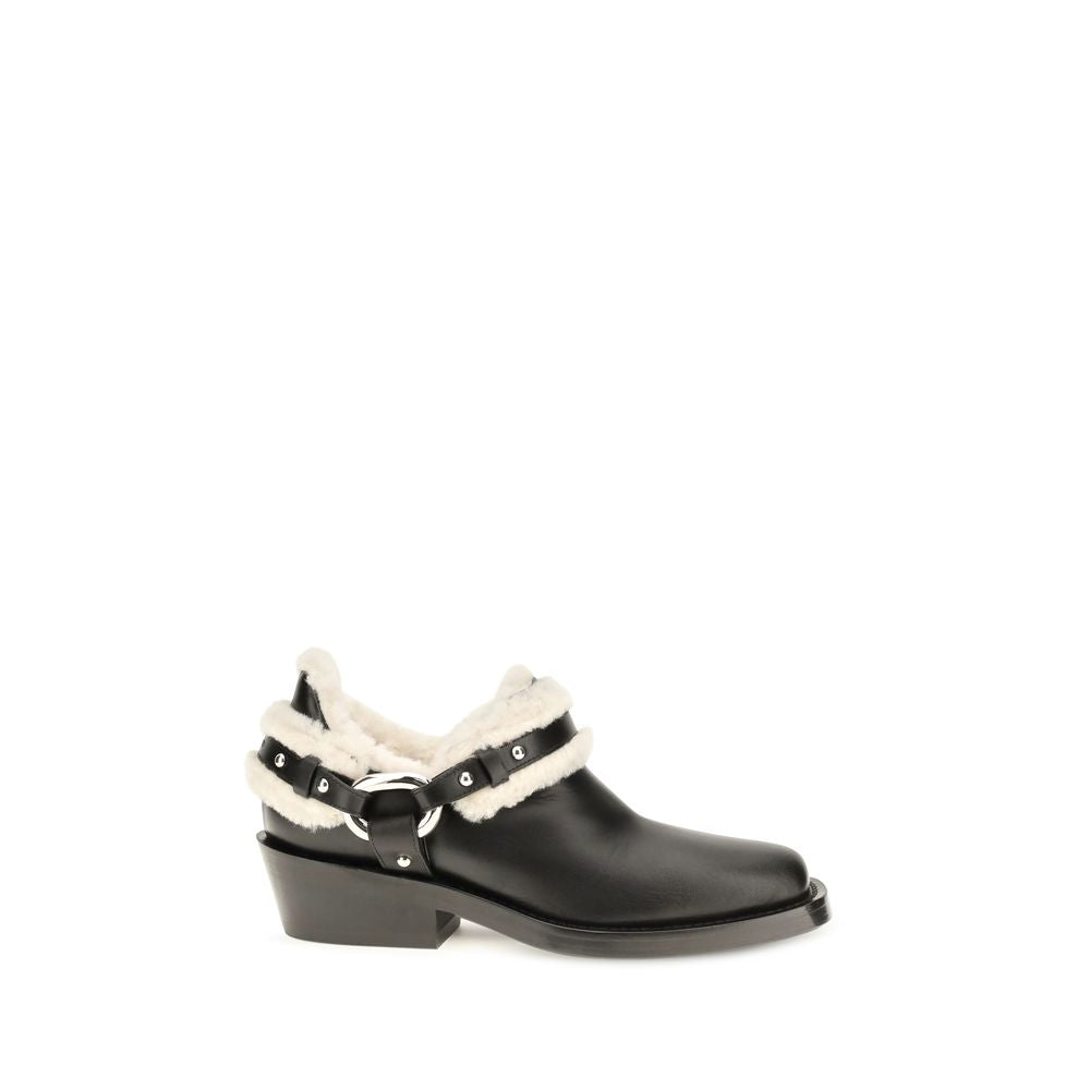 Shearling -detailed biker ankle boots