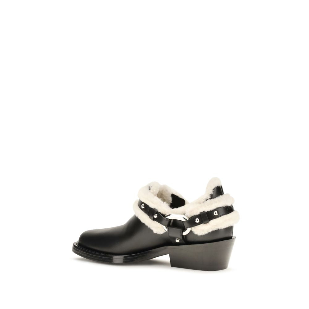 Shearling -detailed biker ankle boots