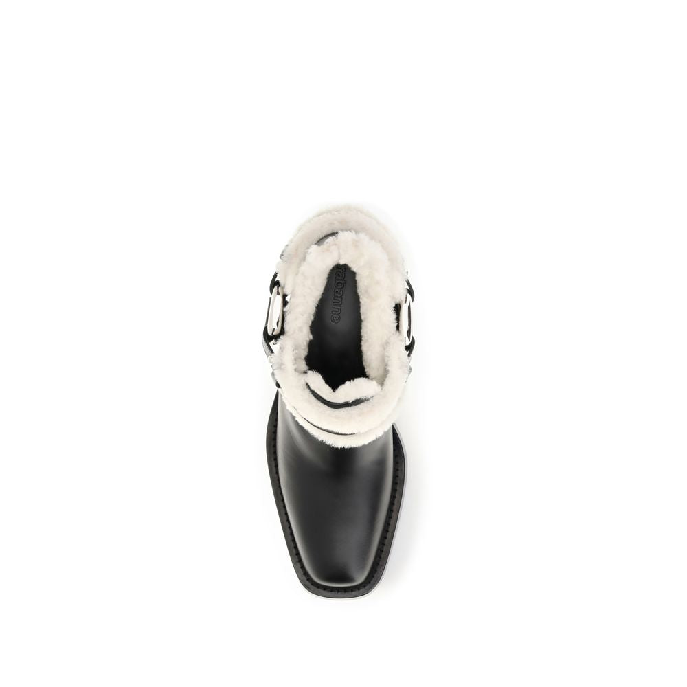 Shearling -detailed biker ankle boots