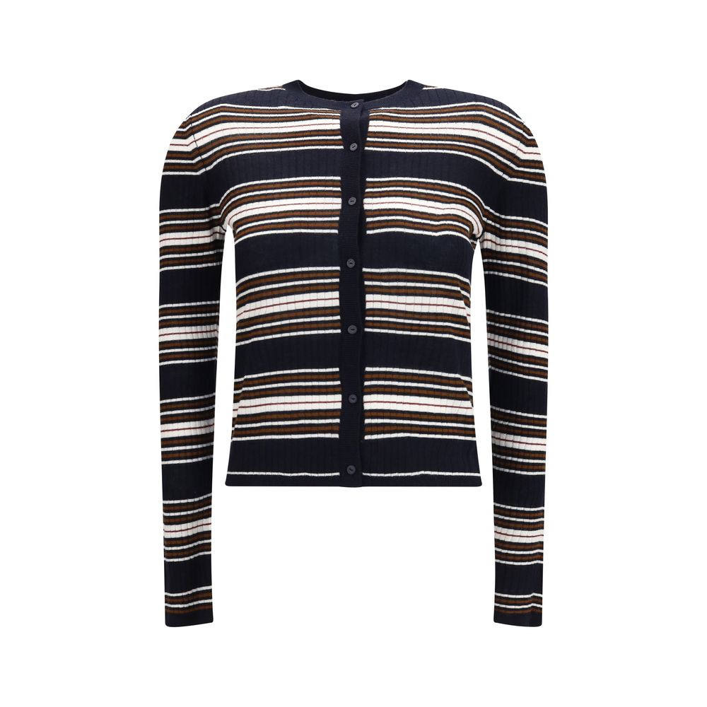 Cardigan a righe in seta