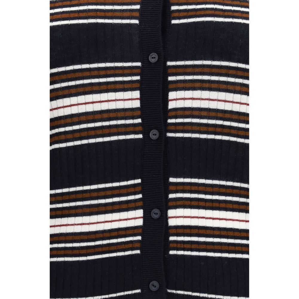 Cardigan a righe in seta