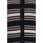 Cardigan a righe in seta