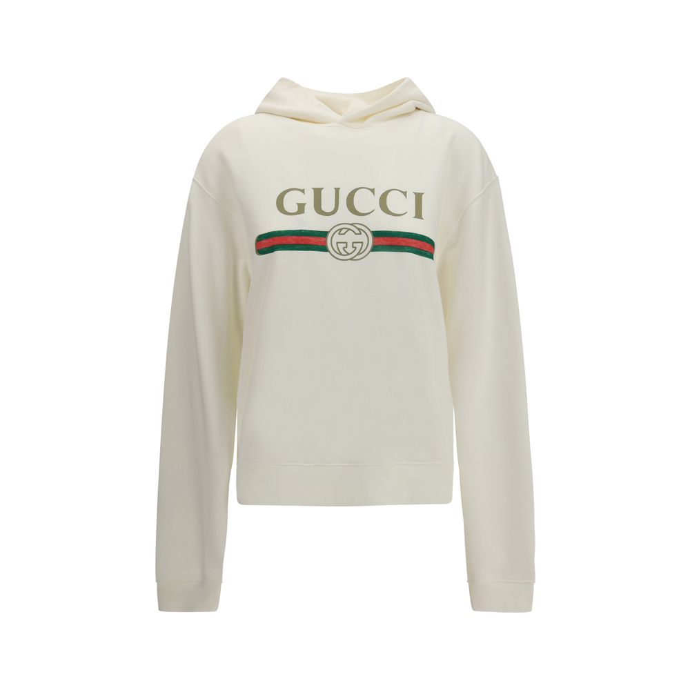 Felpa con cappuccio in jersey di cotone e cashmere