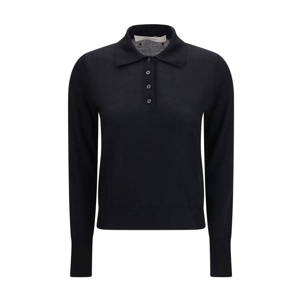 Long-sleeved Merino wool polo shirt