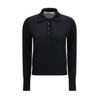 Long-sleeved Merino wool polo shirt