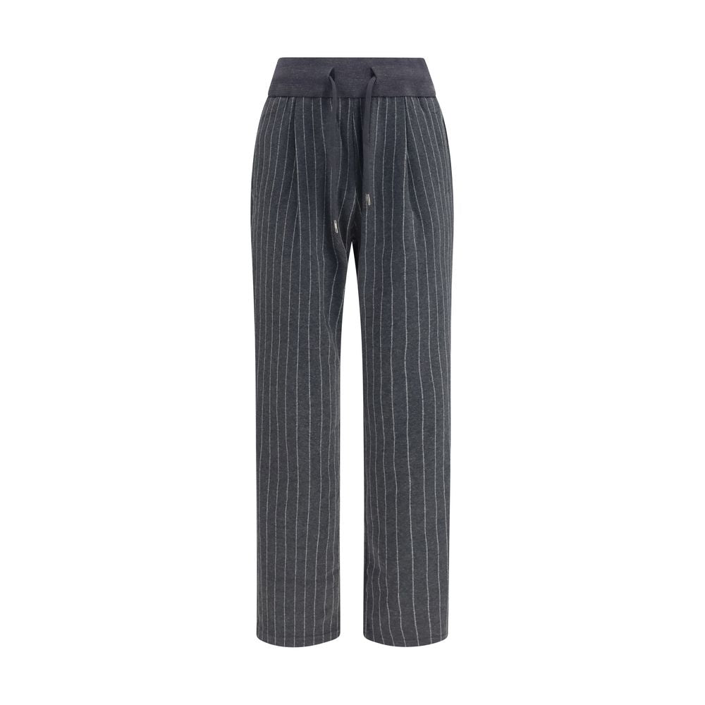 Pinstriped drawstring trousers