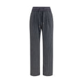 Pinstriped drawstring trousers