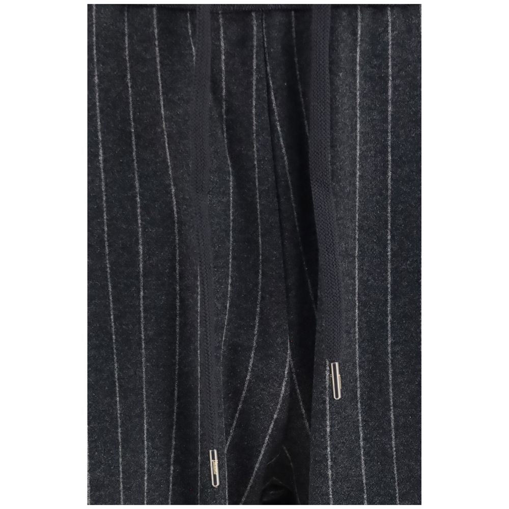 Pinstriped drawstring trousers