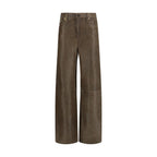 Melany embroidered leather trousers