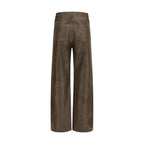 Melany embroidered leather trousers