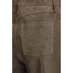 Melany embroidered leather trousers