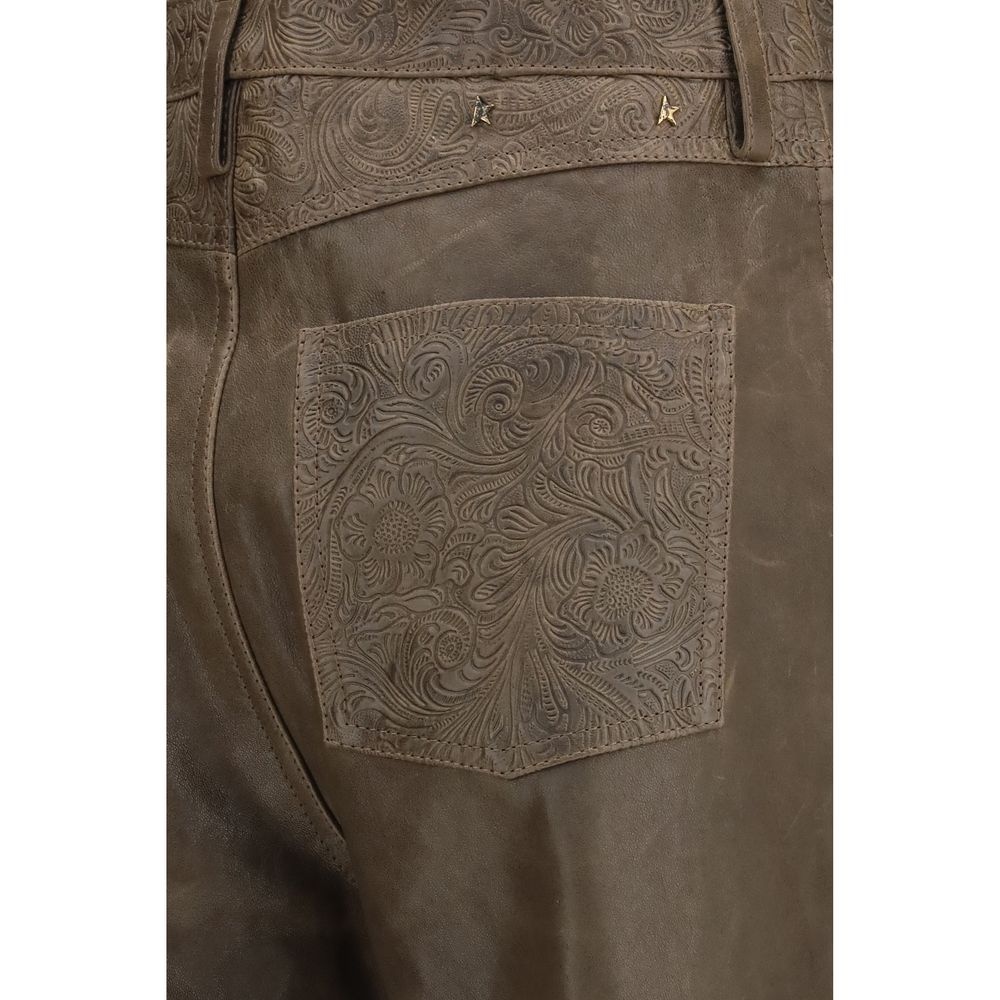 Melany embroidered leather trousers