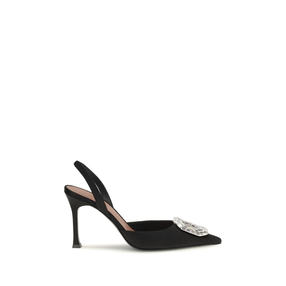 Camelia satin slingback