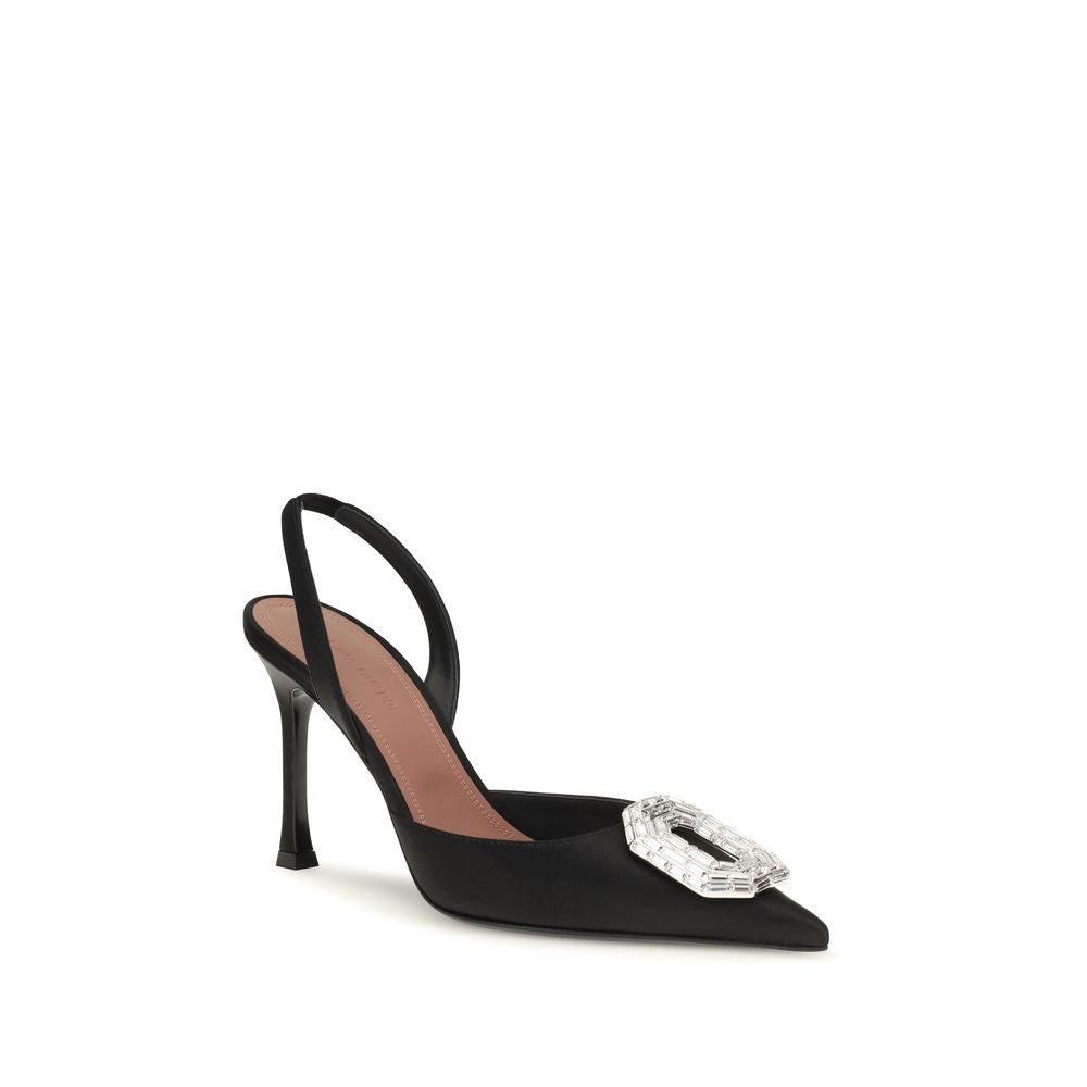 Camelia satin slingback