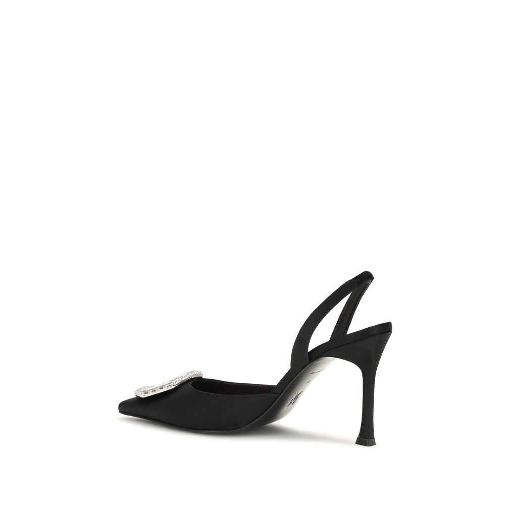 Camelia satin slingback