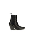 Leather cowboy ankle boots