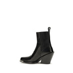Leather cowboy ankle boots