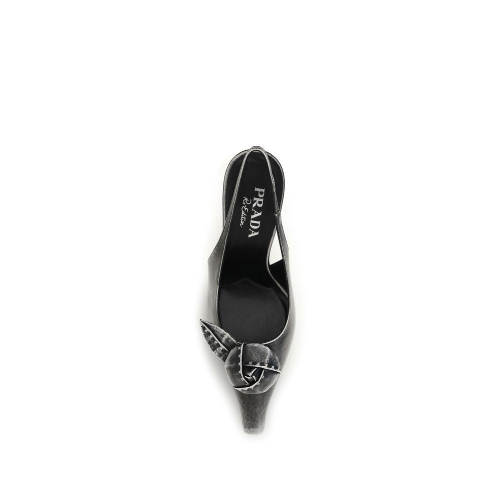 Décolletè slingback in pelle