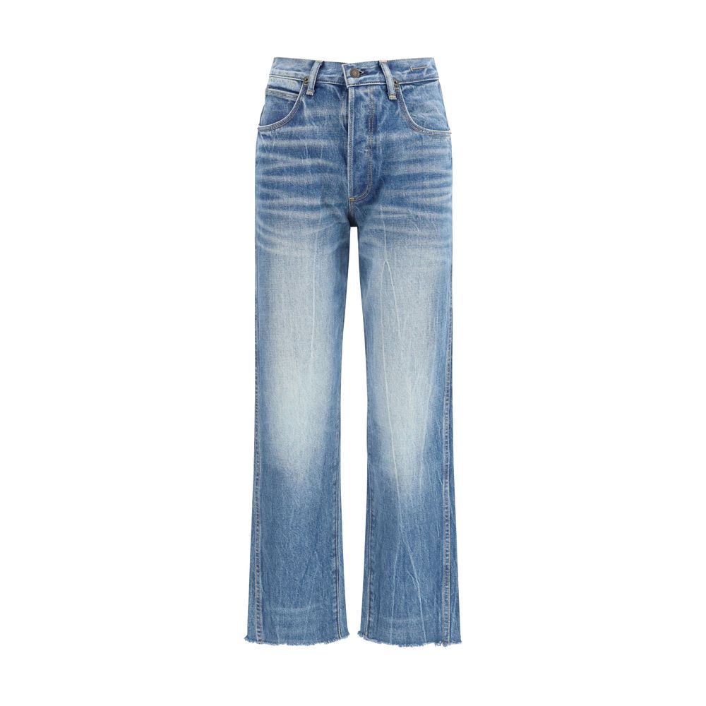 Jeans Cigarette in denim lavato