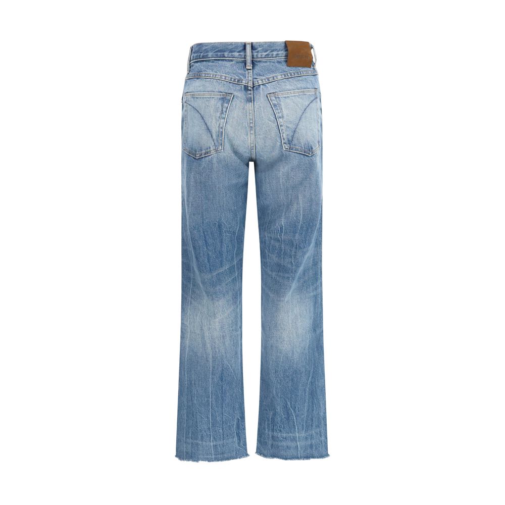 Jeans Cigarette in denim lavato
