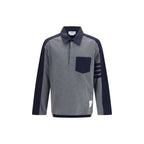 Cotton oversized colorblock rugby polo