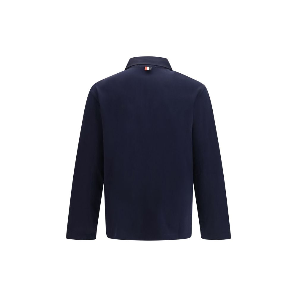 Cotton oversized colorblock rugby polo